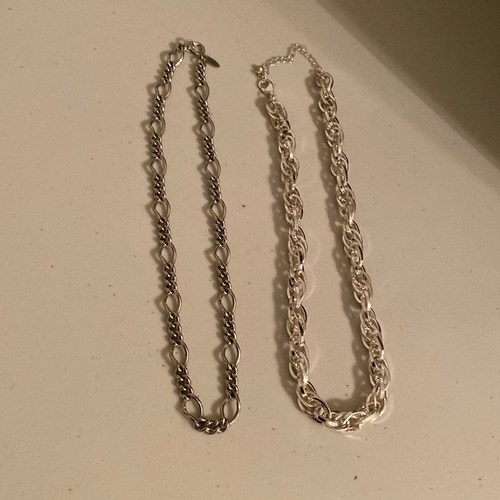 Two silver necklaces